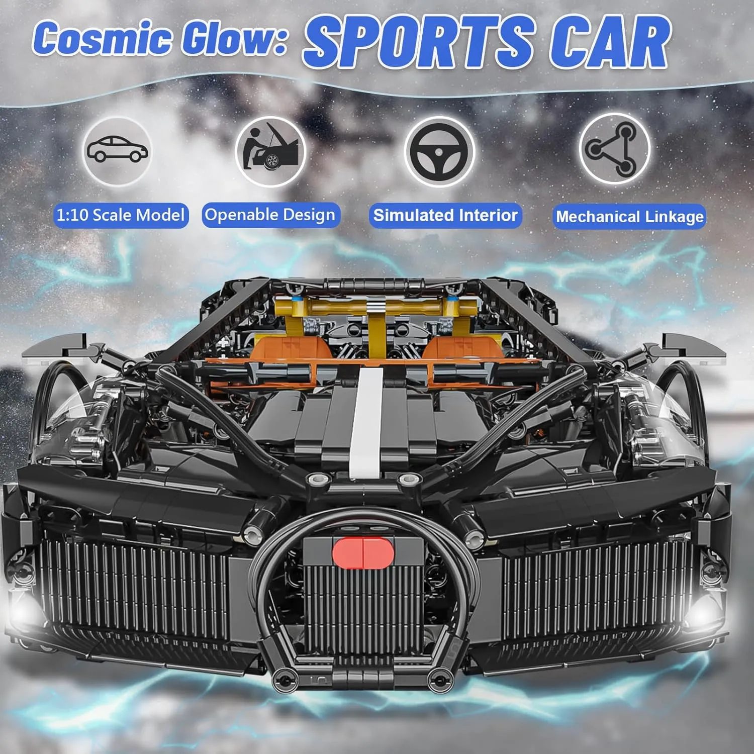 Boys Teens limb Age 8  (1949PCS) Sports Car Building Blocks Set for Adults, La Voiture Noire 1:10 Scale Race Car Model Building Toy Set Super Cars Display Model Collectible Set Gifts for 