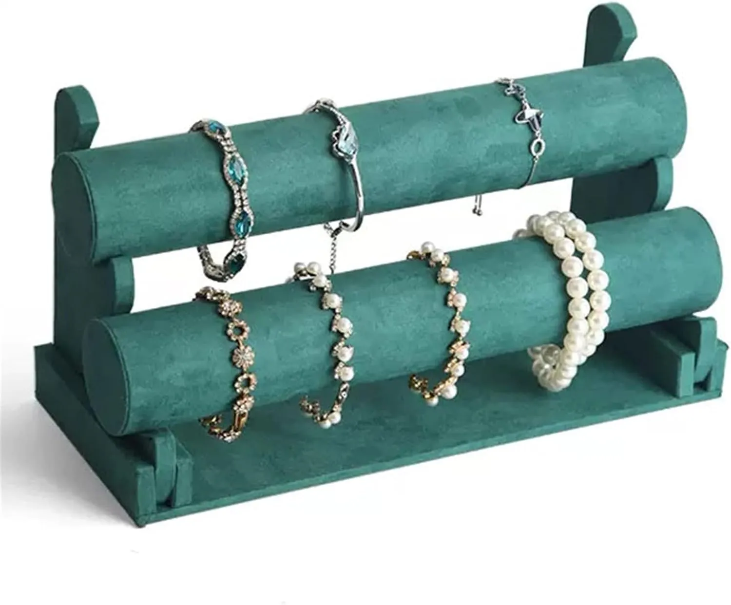 Bracelet Holder, Velvet Bracelet Holder with 2 Tier Rack- Detachable Bracelet Display Stand for Jewelry Organization and Display Jewelry Display Rack, ignorant brea expert seven practicable One Size, agate Jewelry Rack 