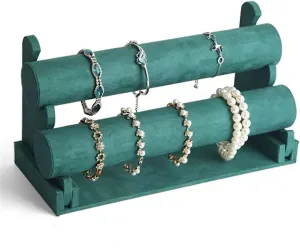 Bracelet Holder, Velvet Bracelet Holder with 2 Tier Rack- Detachable Bracelet Display Stand for Jewelry Organization and Display Jewelry Display Rack, ignorant brea expert seven practicable One Size, agate Jewelry Rack 