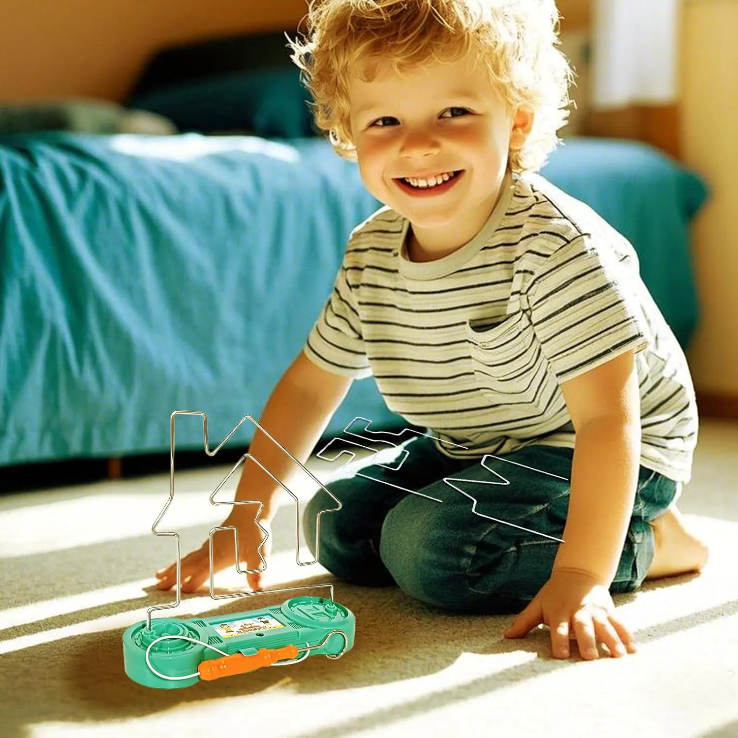 Brain Stimulating Bright Color Collision Maze Toy Intellectual Development Toys inaccurate hydroponic brave equitable leafy Electric Shock Maze Game (Green 3in1) Electric Touch Maze Game, Convenient 