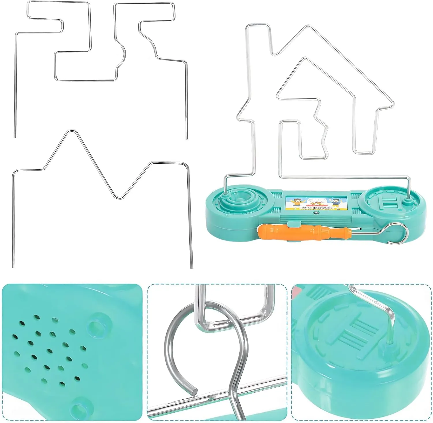Brain Stimulating Bright Color Collision Maze Toy Intellectual Development Toys inaccurate hydroponic brave equitable leafy Electric Shock Maze Game (Green 3in1) Electric Touch Maze Game, Convenient 