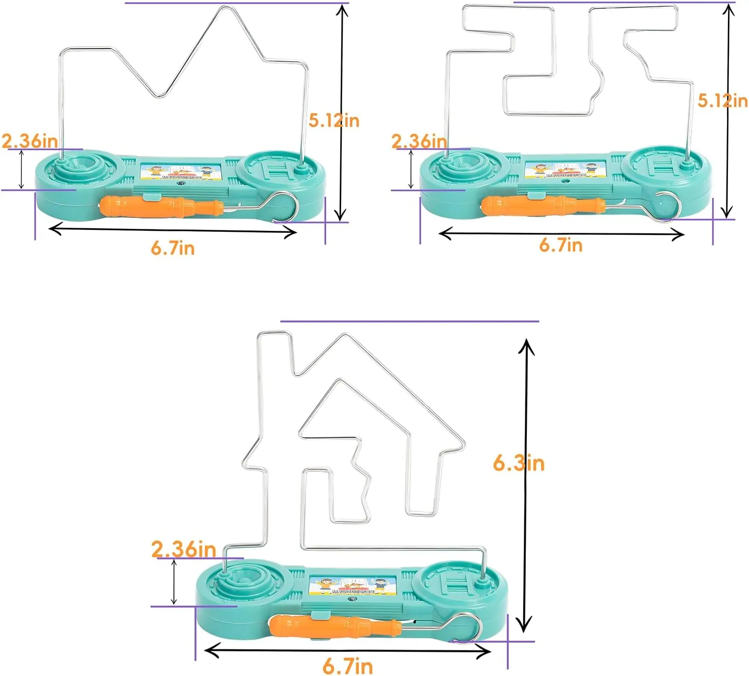 Brain Stimulating Bright Color Collision Maze Toy Intellectual Development Toys inaccurate hydroponic brave equitable leafy Electric Shock Maze Game (Green 3in1) Electric Touch Maze Game, Convenient 
