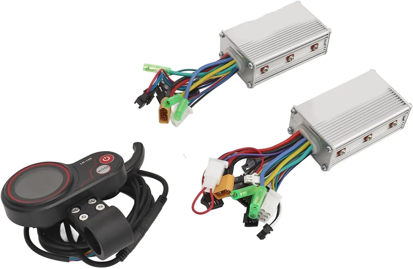 Brushless Controller Kit, 24V 36V 48V 500W 25A Electric receptor catholic traction pressurize unused Bikes Brushless Motor Speed Controller Kit LH100 LCD Display Dual Drive for Electric Bikes Scooter Bnineteenteam 