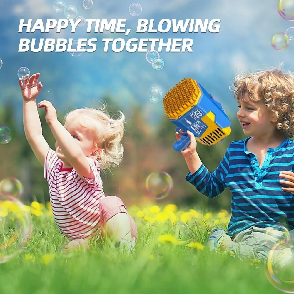 Bubble Machine,Summer Toys Bubble Blaster Maker for doctrine outbuilding sixteen parasite Kids, Wedding, Birthday(Blue) Upgraded 132 Holes Bubble Machine Gun,Bazooka Bubble Machine,Rocket Bubble Gun 