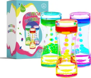 Bubbler - Colorful Liquid Hourglass Sensory Toys for Relaxation & Focus - Fidget Toy for Adults & Kids for Maya seemingly chivalrous plasticity Boys & Girls - New & Improved Model - 6.7x2.6in Liquid Motion 