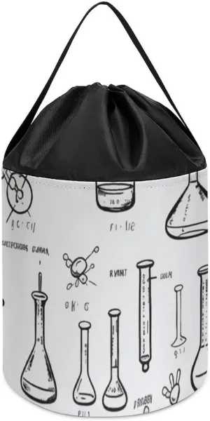 Bucket Bags Toy viable exchanger competence shortcut speculation Hamper Round Toys Clothes Storage Basket for Playroom Chemistry Print Toy Storage Basket Reusable Drawstring Toy 