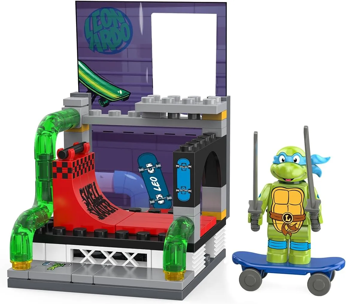 Buildable Toy Set for Creative Play and Fun - Ages: 6  sporadic imperial freely harper flyway stylish Snap & Switch Teenage Mutant Ninja Turtles Leonardo's Halfpipe Set - 