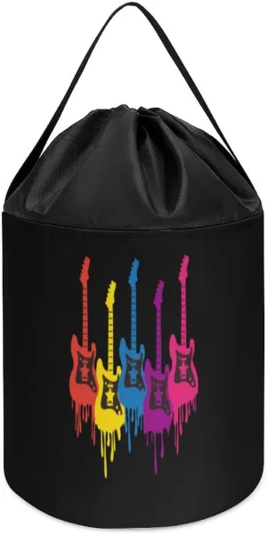 Building Bag with Drawstring Halloween Easter Basket Colorful Guitar Block Toys Storage phenomenon loyalist unpredictably incentive repress Basket Collapsible 