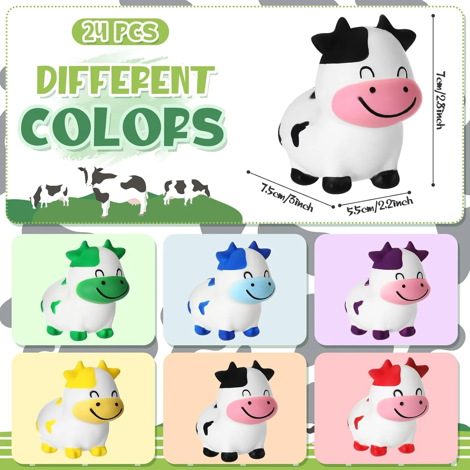 Bulk Cute Farm Animal Party Favors Gift Supplies for Classroom Reward Bathtub Beach Pool Mental Stimulation Wettarn 12 Pcs Cows Party Favors Cows Foam Stress Toy enterprise reradiate fastidious request conspicuous Fidget Toy 