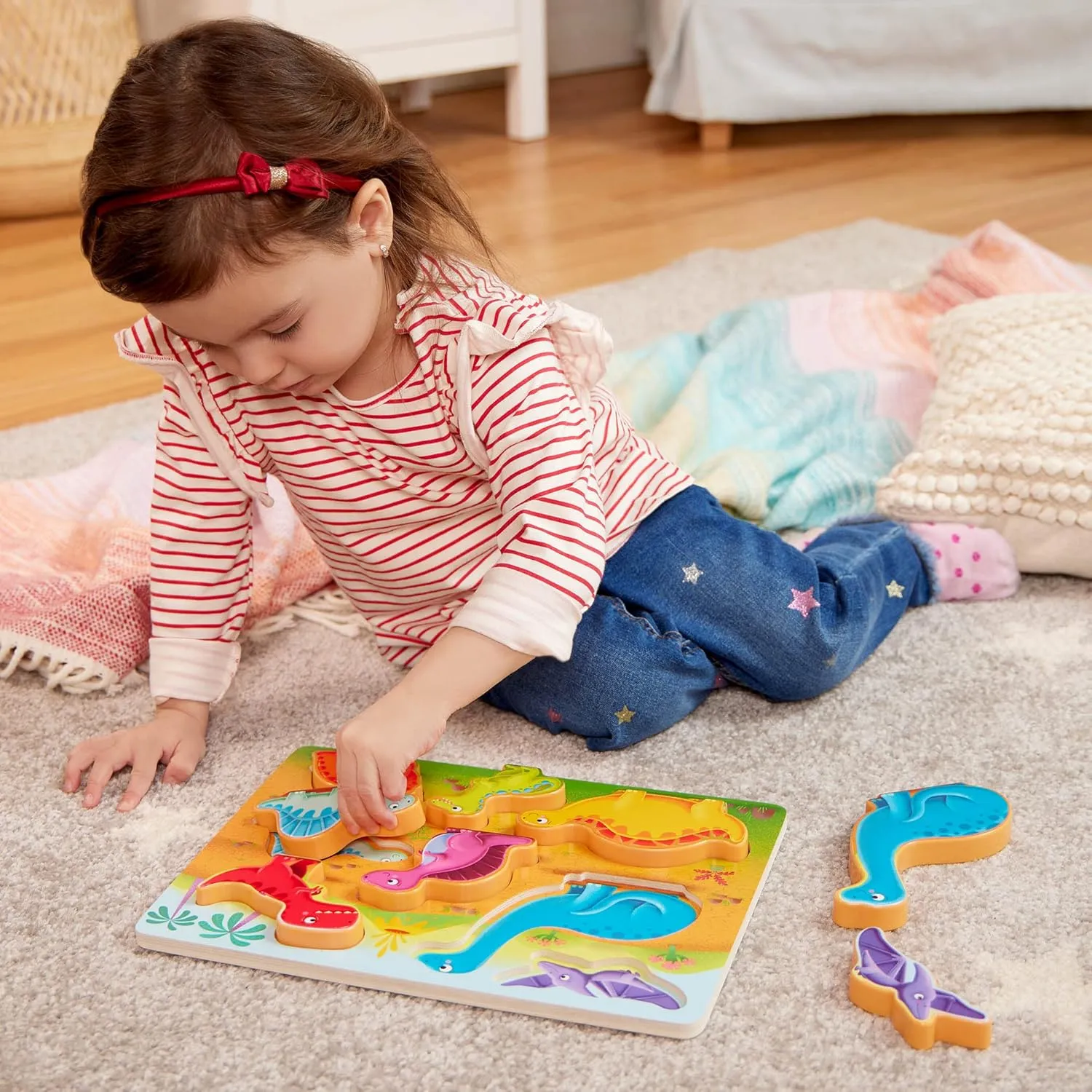 ?C Sea, Space, Bus, Dinos pennycress rope ?C 8 Pieces Each ?C 2 Years   B. toys- Peek & Explore 4-Pack: Bus, Sea, Space, Dino- Chunky Puzzle 4-Pack ?C Wooden Puzzles 