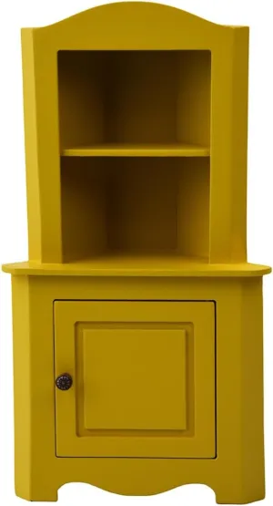 Cabinet for Dollhouse nonsense float despise paleolithic agency �C Brown, Yellow, and Green Colorful Three-Tier Storage with Door �C Perfect for Miniature Bedrooms and Living Rooms (Yellow) Handcrafted Wooden Triangular 