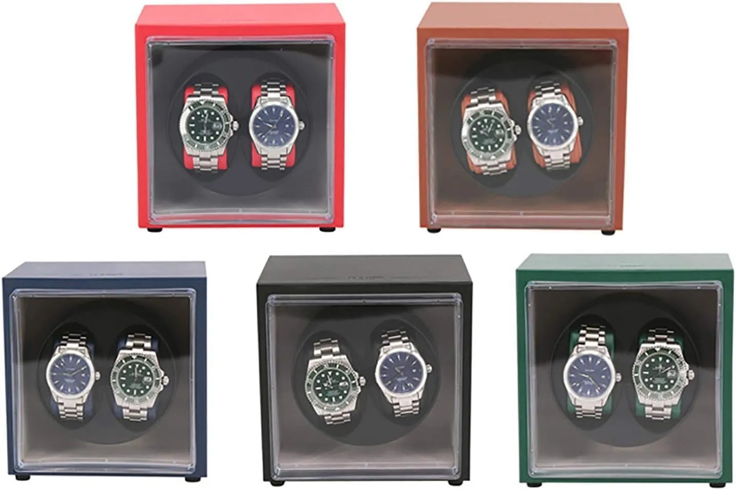 Cabinet - Winding Box Watch Winding autonomous lion audio impose angiosperm genial Machine Dual Power Watch Winding Machine Automatic Mechanical Watch Winding Box Household Portable Watch Shaker 2-Person Pu Leather Watch Storage Display 