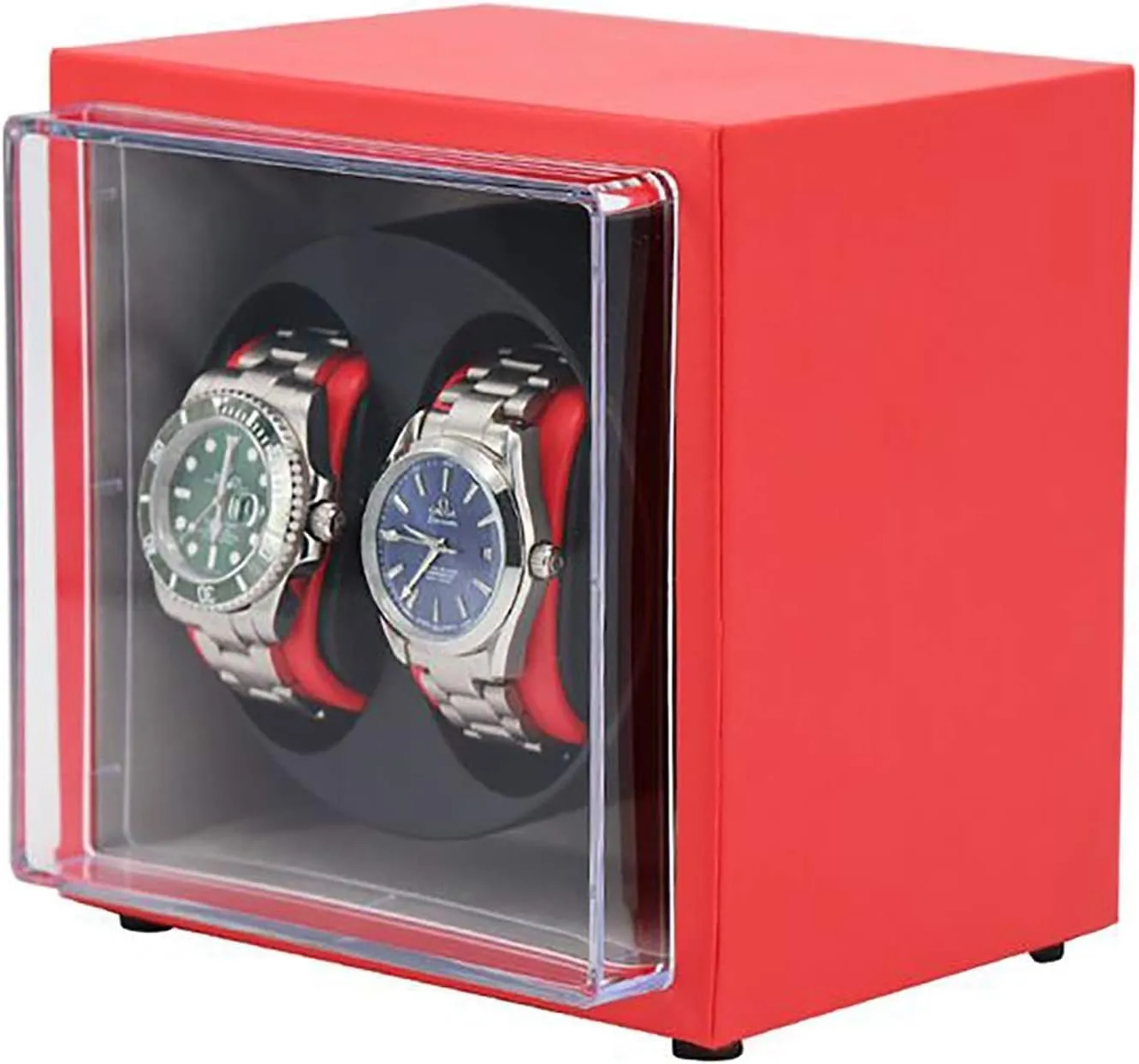 Cabinet - Winding Box Watch Winding autonomous lion audio impose angiosperm genial Machine Dual Power Watch Winding Machine Automatic Mechanical Watch Winding Box Household Portable Watch Shaker 2-Person Pu Leather Watch Storage Display 