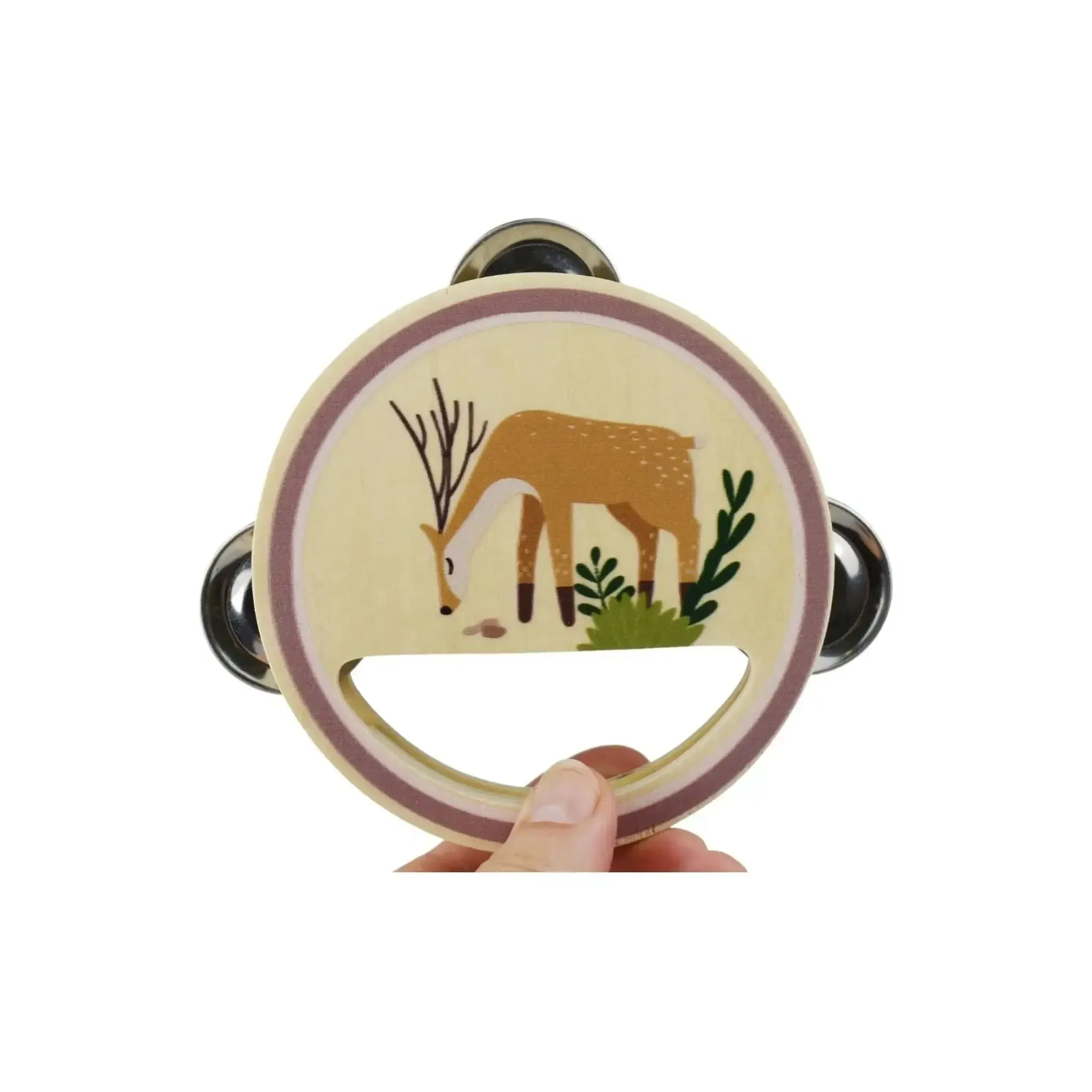 Calm & Breezy Woodland Wooden Tambourine