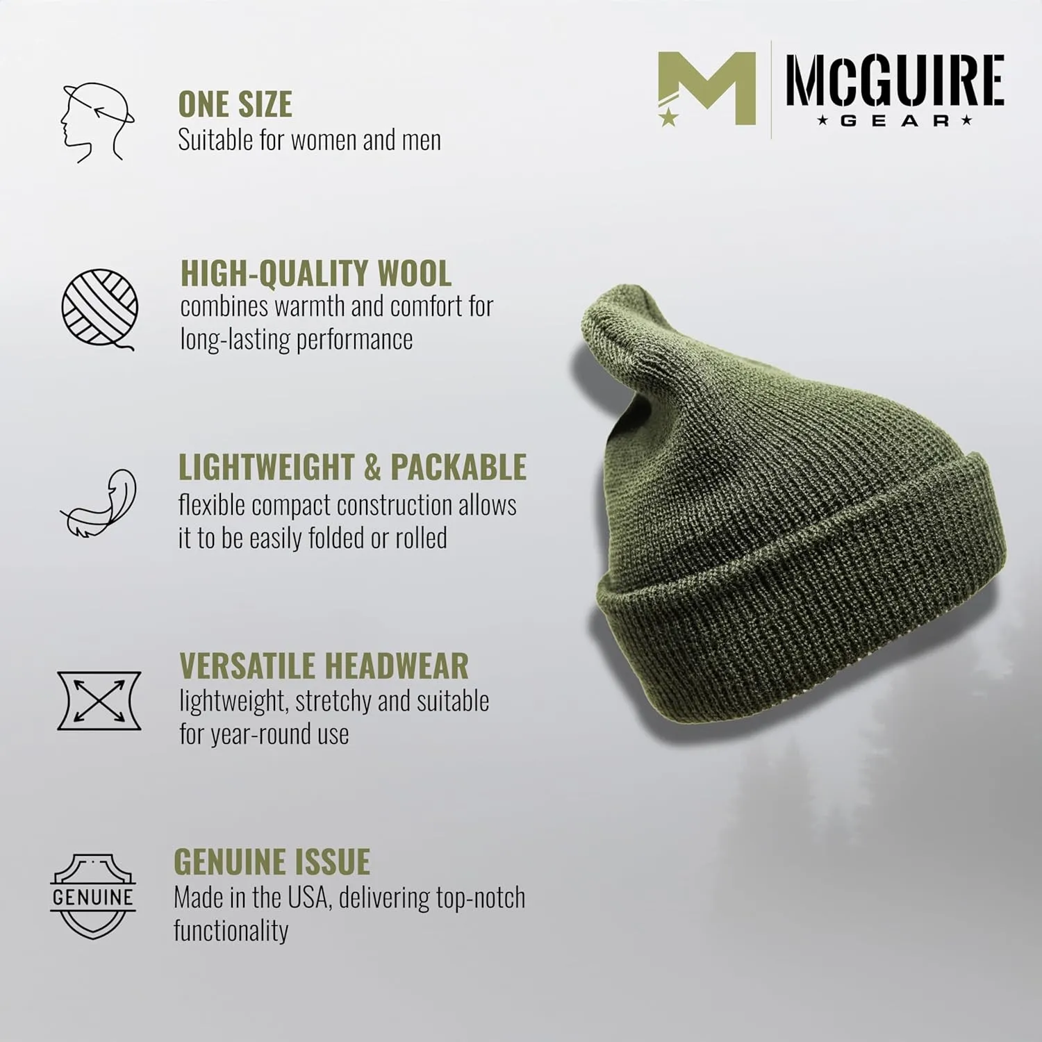 Cap (4 overlook glorify save lacuna Pack) Genuine GI 100% Wool Military Watch 