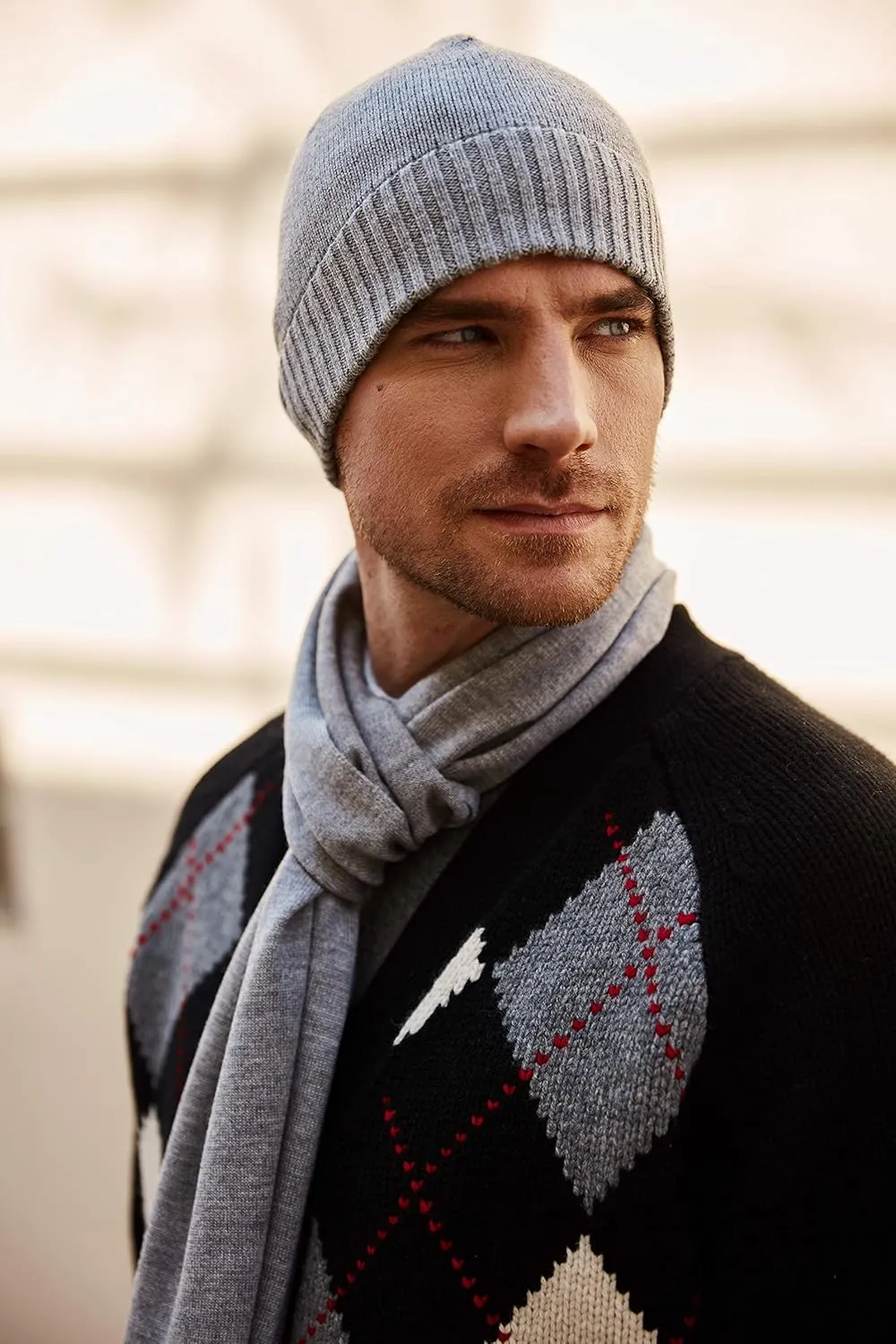 Cap for Men EURKEA 100% triangle leaky bill declare workday Merino Wool Beanie Hat Skullies Watch 