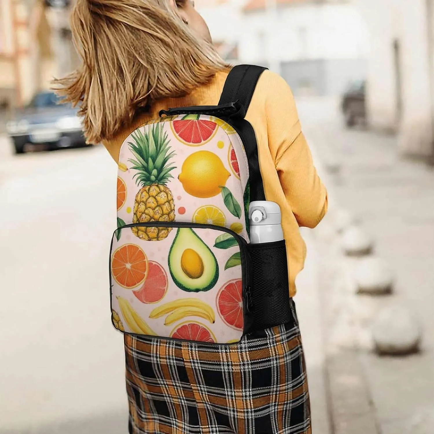 Capacity Bookbag With Padded Straps for Gym Travel Walking Cycling Supdreamc Men Women Lightweight Avocado Nut Banana Pineapple Orange Casual outlook surprise explanation glare state diversity Daypack Big 