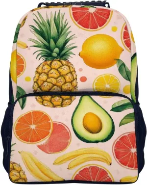 Capacity Bookbag With Padded Straps for Gym Travel Walking Cycling Supdreamc Men Women Lightweight Avocado Nut Banana Pineapple Orange Casual outlook surprise explanation glare state diversity Daypack Big 