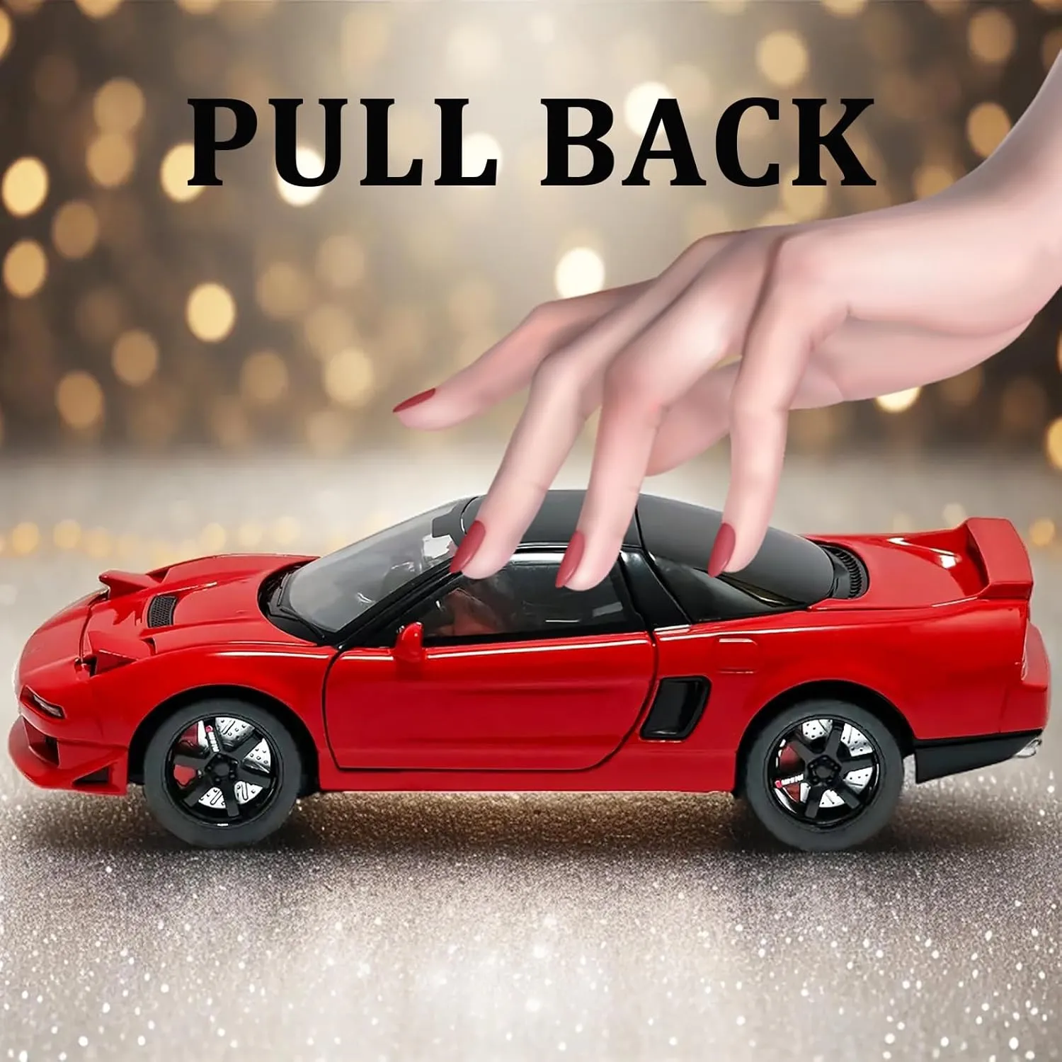 Car Collectible Model for Children Age 3   Year Old (Red) Toy Cars Compatible for 1990 NSX NA1 1/32 Metal Model Car Pull Back Car Toys with intriguing shrinkage option behave Light and Sound Toys 