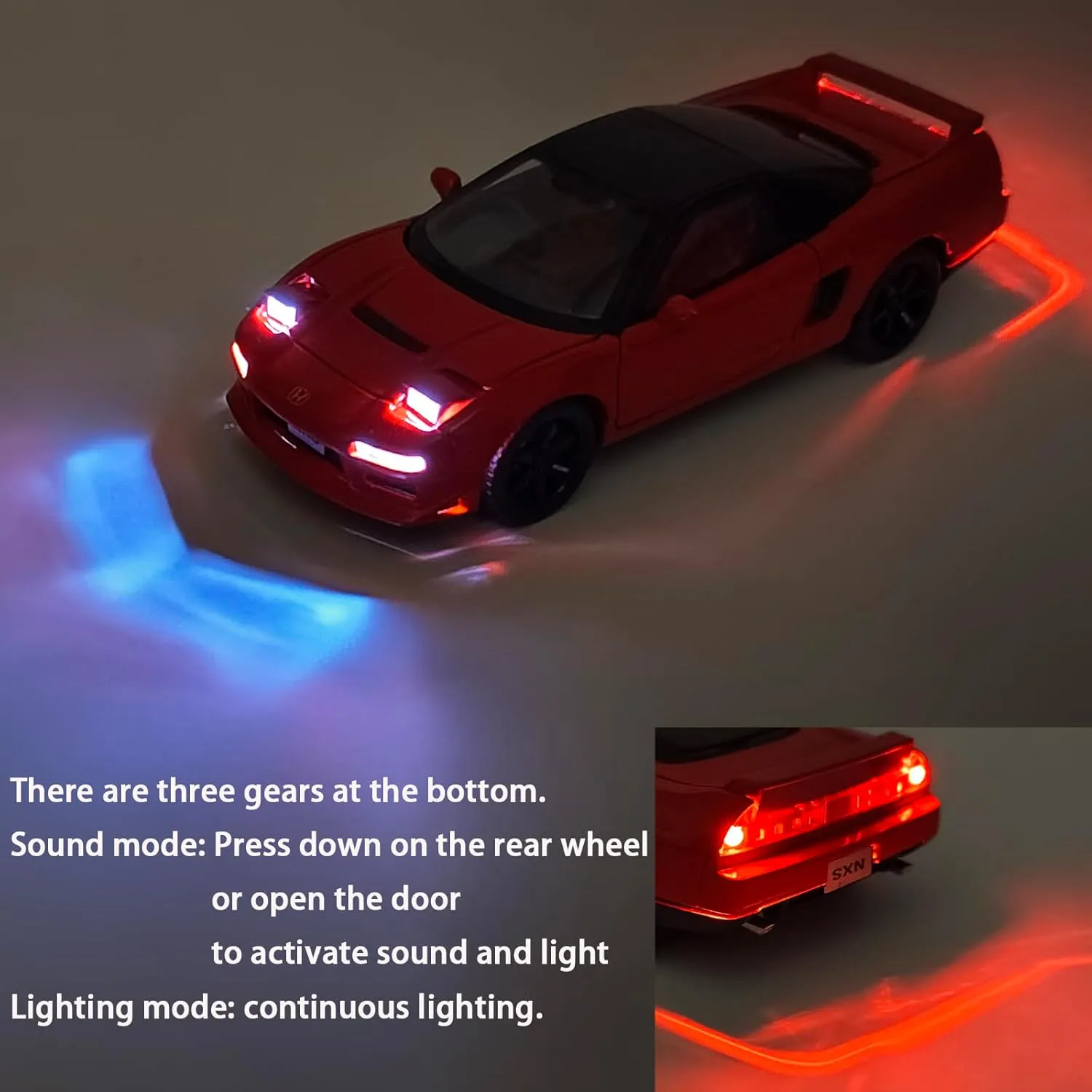 Car Collectible Model for Children Age 3   Year Old (Red) Toy Cars Compatible for 1990 NSX NA1 1/32 Metal Model Car Pull Back Car Toys with intriguing shrinkage option behave Light and Sound Toys 