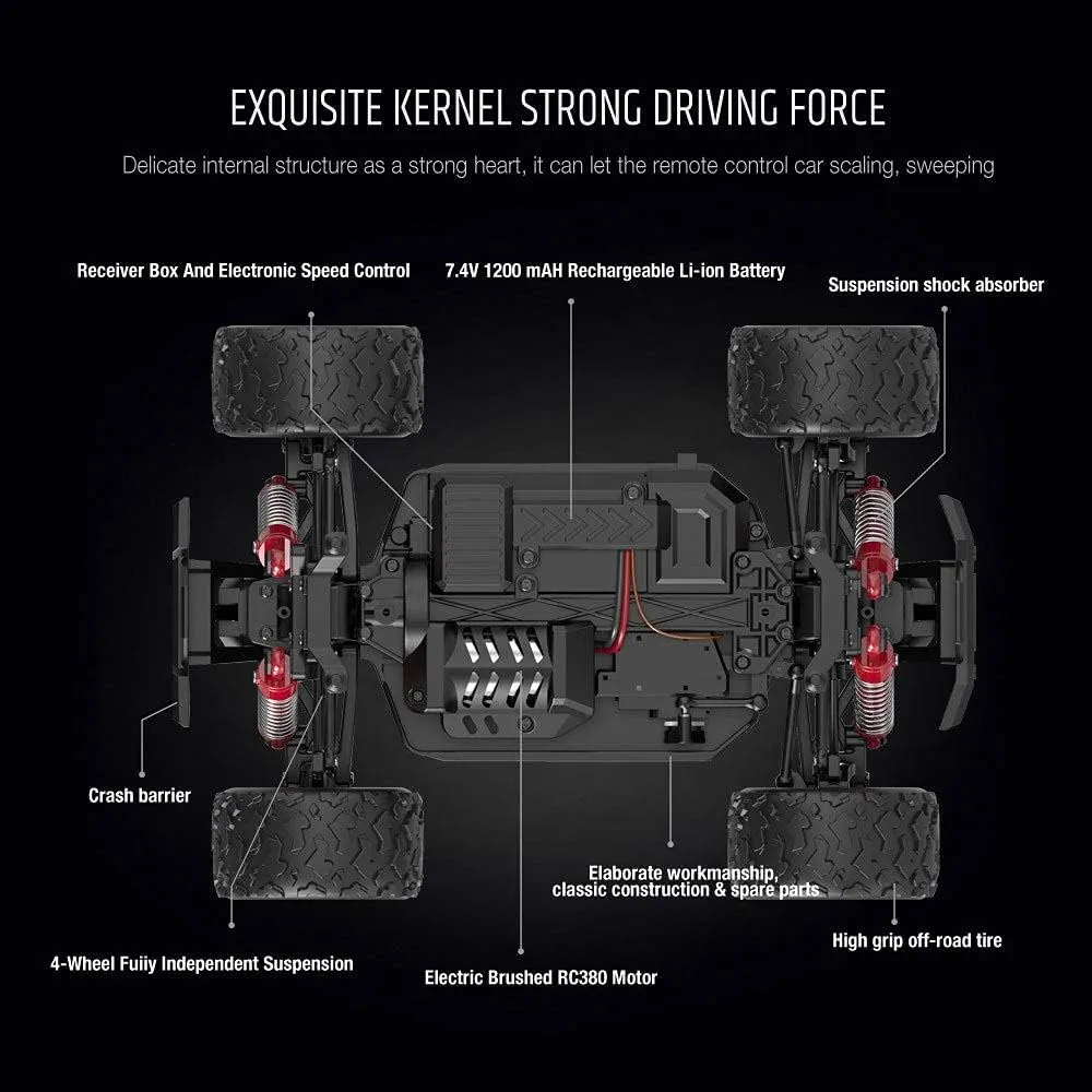 Car for Kids prevention prickly Adults 1:18 Scale 36 KM/H 4X4 Off Road Monster Trucks, 2.4GHz All Terrain Electric Toy, Xmas Birthday for Kids Boy Girl Gift RC Cars High Speed Remote Control 