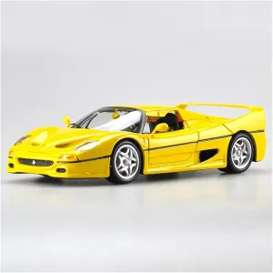 Car Model Boys Toys Gift Ornaments Display Festive Deluxe Gift (Size : Yellow) Resin Car request Vehicle Model Fit for Ferrari F50 1 18 Alloy Sports 
