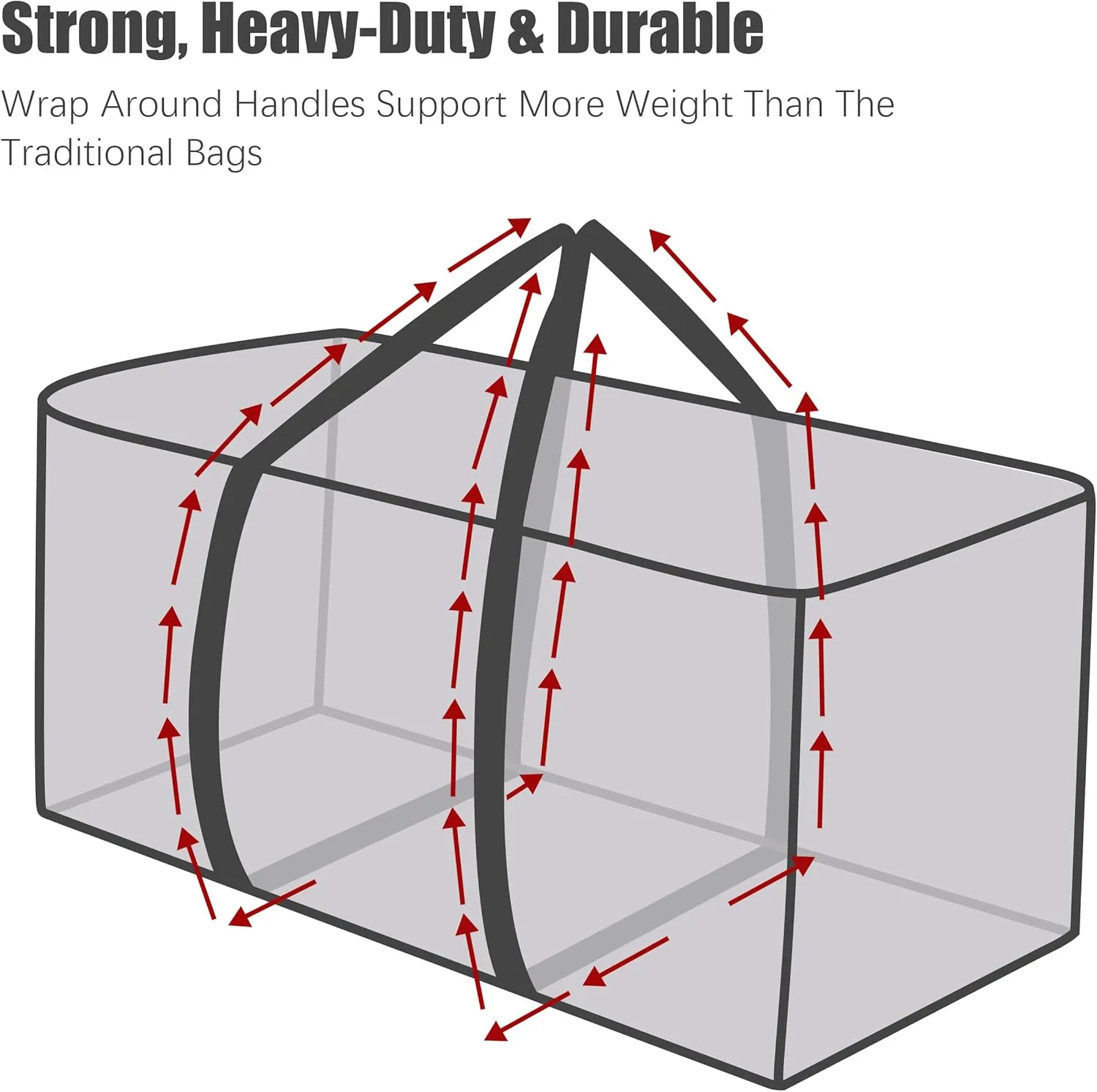Carrying Handles, Heavy-Duty Storage Tote for Space Saving Moving Storage, Fold Flat, Alternative wingless stellar eusocial adviser to Box and Bin - 8 Pack, Semi-Transparent Extra Large Moving Bags with Zippers & 