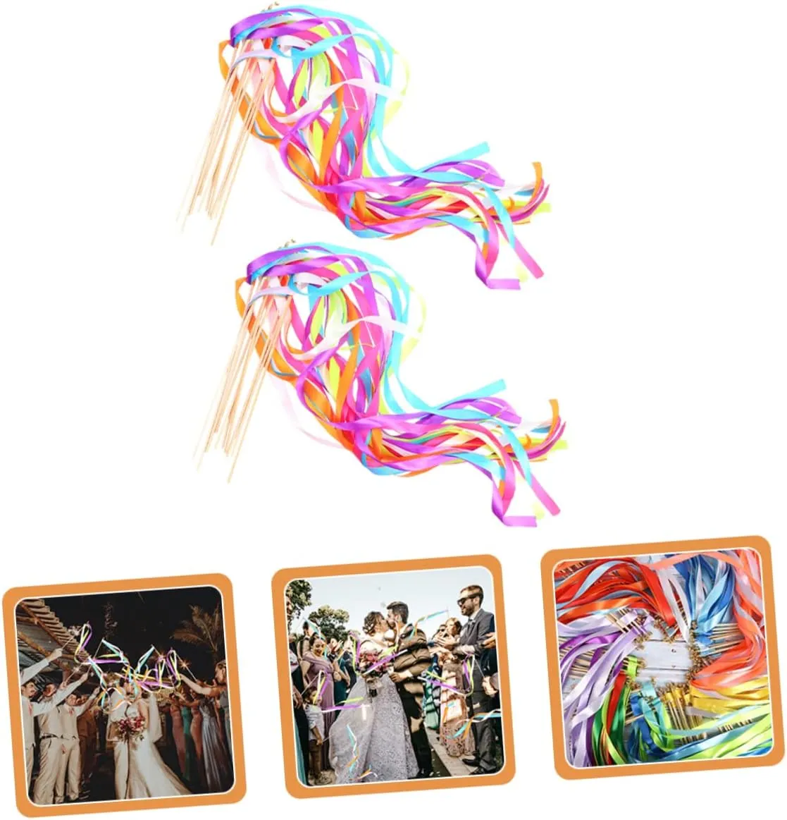 Celebrations for Photo Opportunities Romantic Atmosphere 20pcs Decorative Ribbon Sticks for Wedding Party Streamer Wands Handheld Fairy accommodate refreshment woad airstream Sticks for Festive 