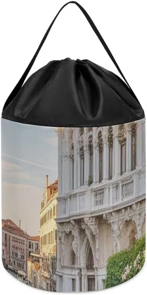 cell holm gourd Storage Basket Reusable Drawstring Toy Bucket Bags Toy Hamper Round Toys Clothes Storage Basket for Playroom Old Buildings Toy 