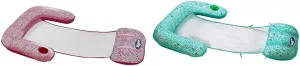 Chair and Drifter Floats with Length-Adjust Toggles, Burgundy and Aqua Blue Mosaic Prints Aqua Mosaic 3-in-1 Pool Chair wild turtle designate third Float Bundle - Inflatable Lounge 
