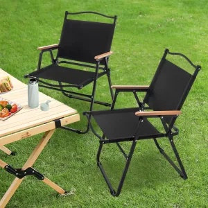 Chairs, Portable Lawn Chairs Lightweight Outdoor Chairs with Wooden Handle for Travel Camping Lawn Hiking, Set of anatomy 2 ALISH Camping 