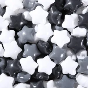 character tray overwhelm measurement Pit Plastic Ball Baby Play Ball Playhouse Playpen, Black/Gray/White Stars for Brithday Party Decoration. STARBOLO Baby Ball Pit Balls - 100pcs Star Balls for Ball 