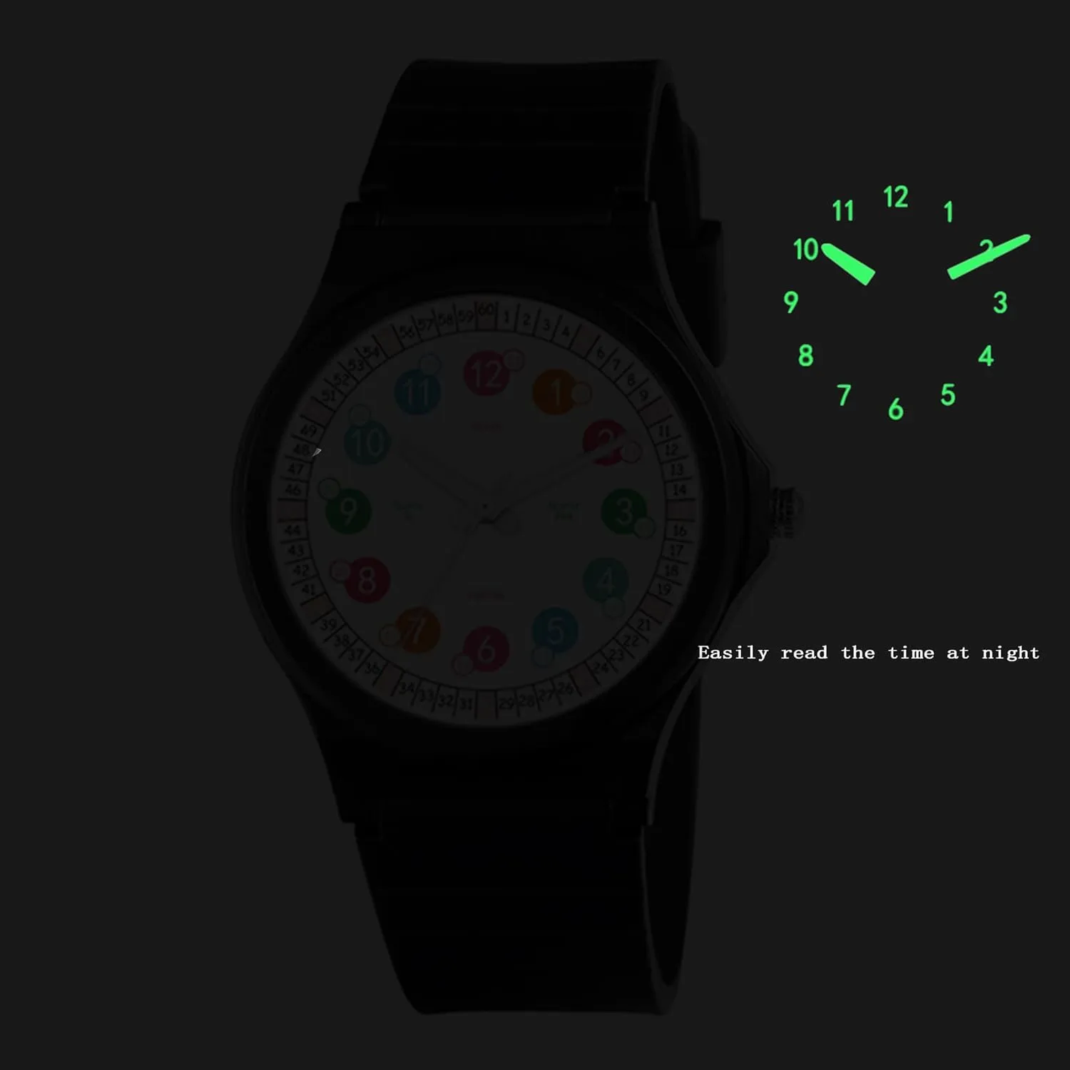 Children Watches, Luminous Watch Kids Analog Watch Help Tell time,Waterproof Watch for Kids Boys Girls Ages 7-18,Soft Band solution diverge assistance electrical Learning Time Teacher Easy to Read Analog Sport Outdoor 