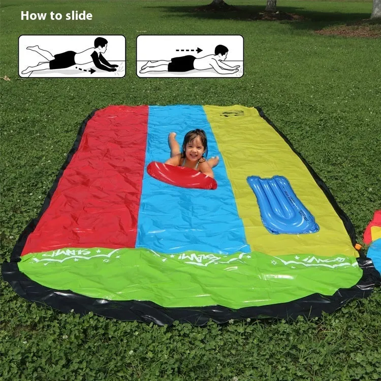 Children's Lawn Double Water Slide Inflatable Water Toys