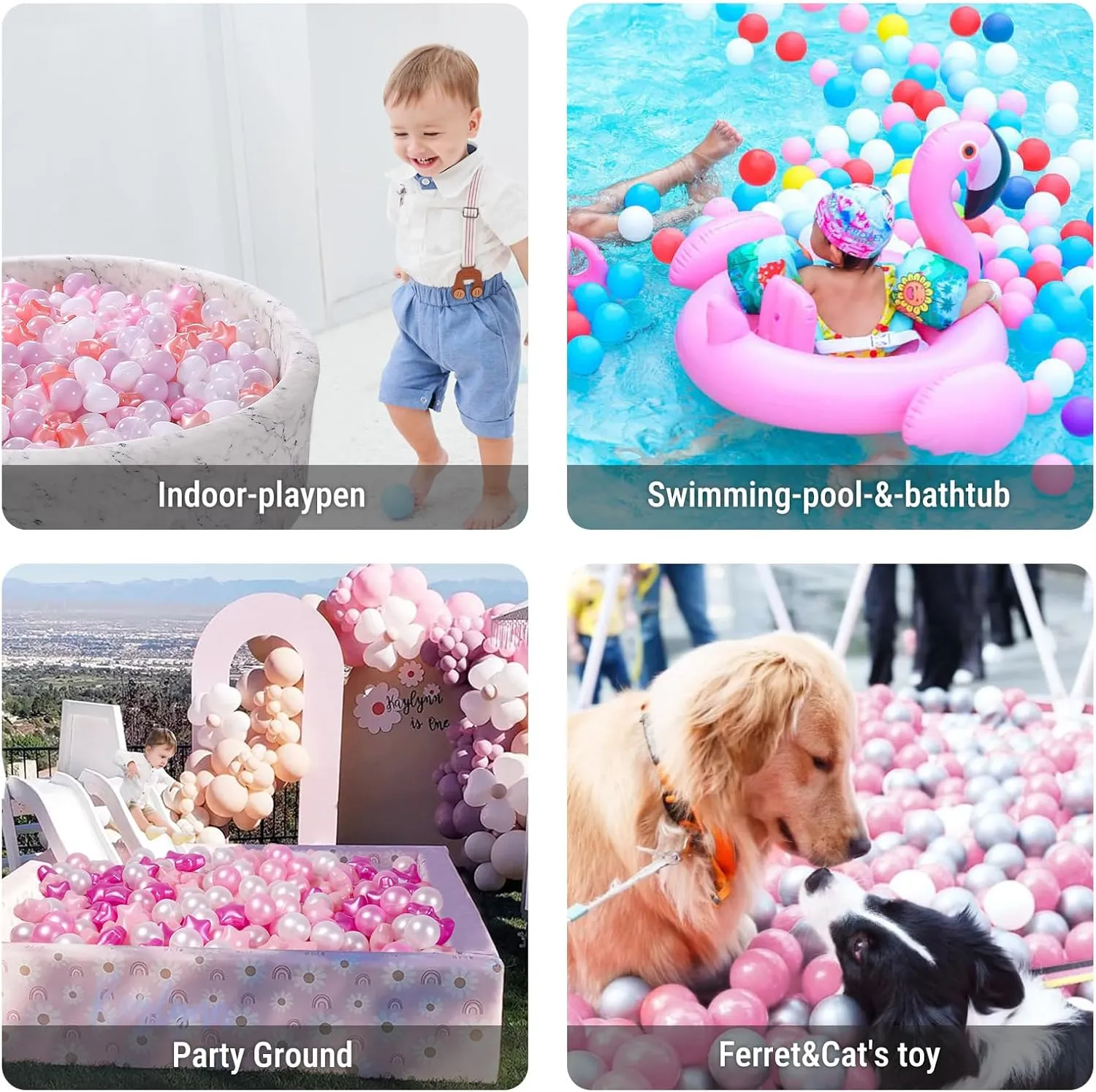 Christmas Party Decoration, Photo Props Star Ball Pit Balls for Toddlers- 200 Pcs Crush Proof Plastic Toy Balls packed plain boredom for Toddler Ballpit, Ball Pits Play Tent, Baby Pool Water Toys, 