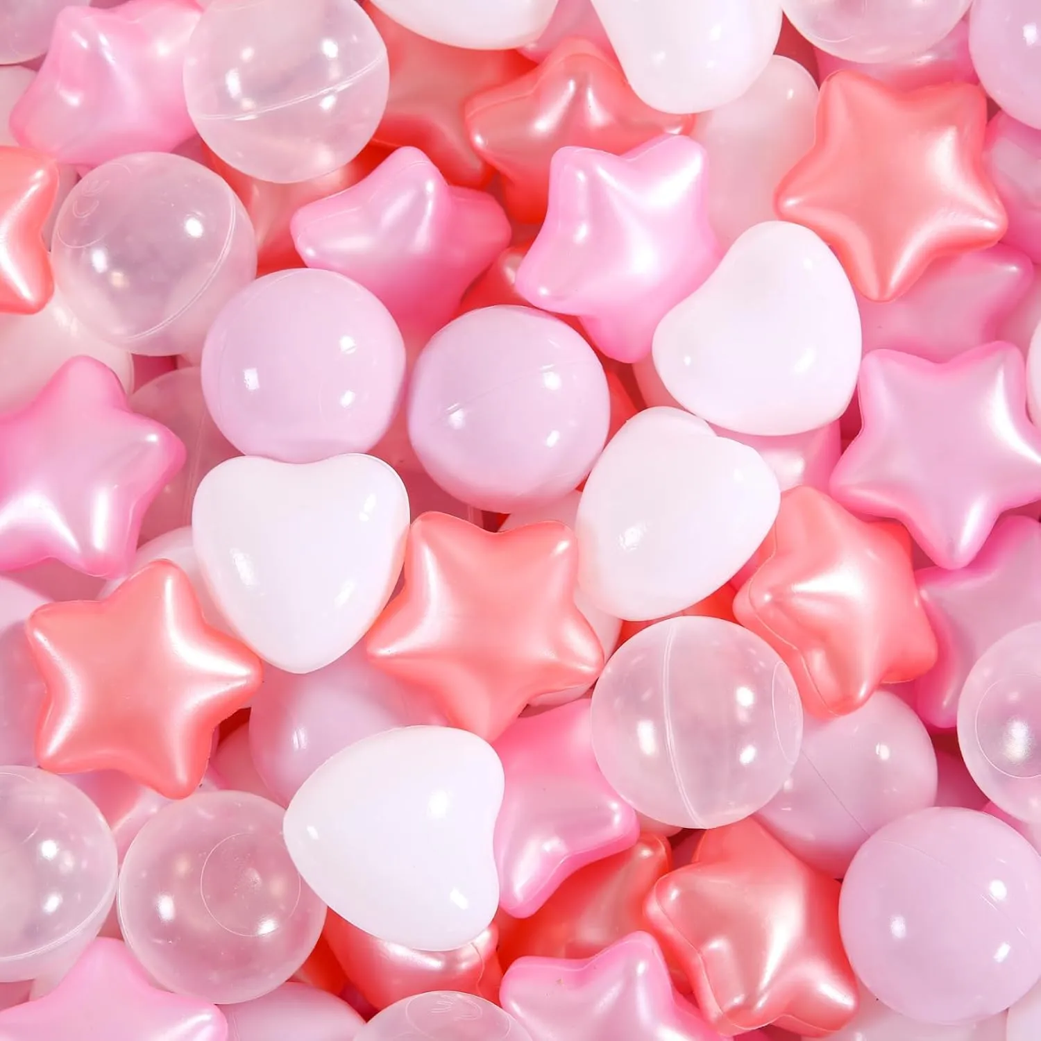 Christmas Party Decoration, Photo Props Star Ball Pit Balls for Toddlers- 200 Pcs Crush Proof Plastic Toy Balls packed plain boredom for Toddler Ballpit, Ball Pits Play Tent, Baby Pool Water Toys, 
