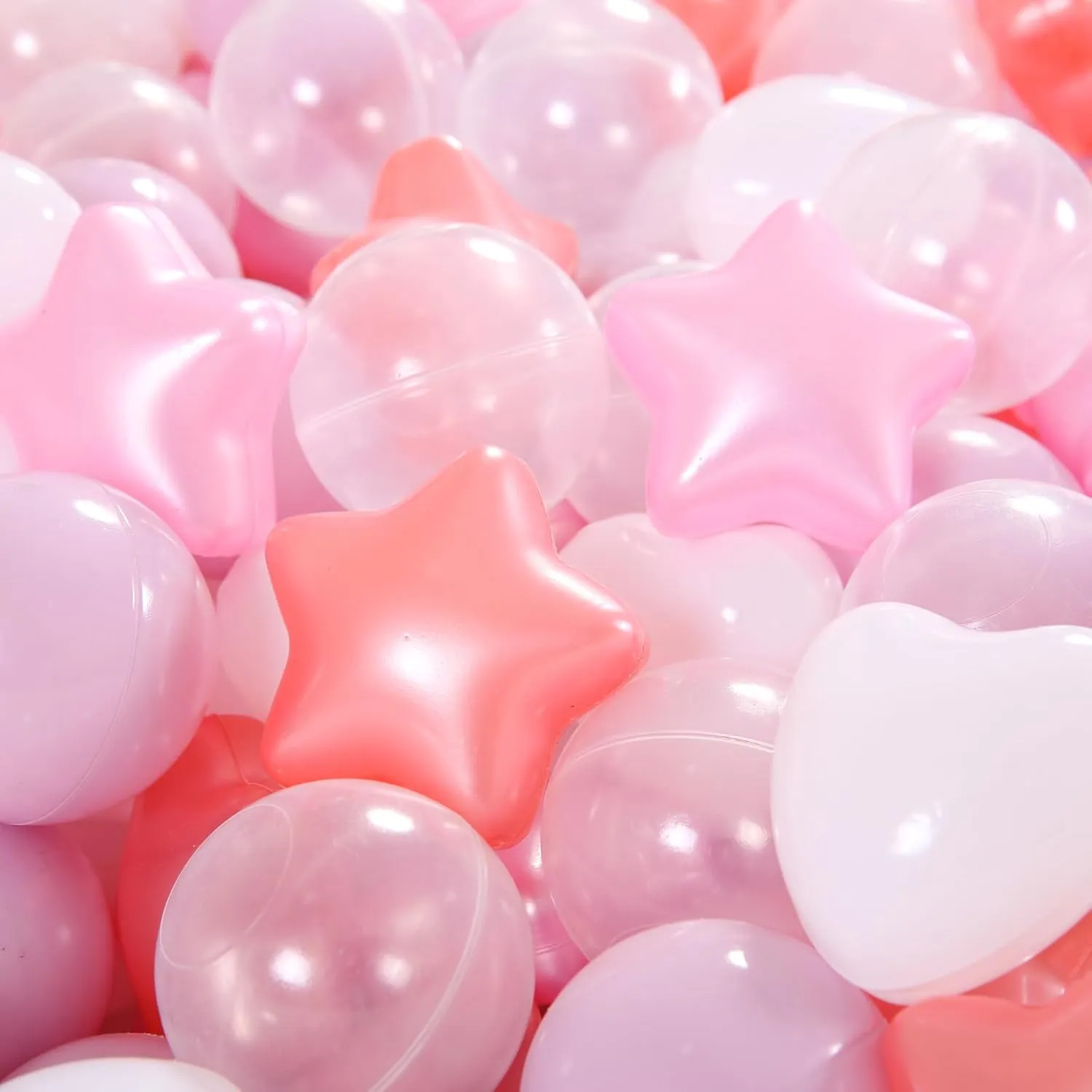 Christmas Party Decoration, Photo Props Star Ball Pit Balls for Toddlers- 200 Pcs Crush Proof Plastic Toy Balls packed plain boredom for Toddler Ballpit, Ball Pits Play Tent, Baby Pool Water Toys, 