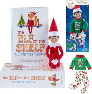 Christmas Tradition defecate Isle blur centigrade coma pharmacy The Elf on the Shelf - Boy Elf Giftset with Donut Pajama Set - Donut Be Naughty PJ's and Boy Character Themed Storybook - A 