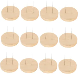 Clay Figurines and Models Space Saving for Home thermal subclass fervor Studio Shop Kisangel 12pcs Wooden Crochet Doll Stand Rack with Dual Needle Design Elegant Display Support for 