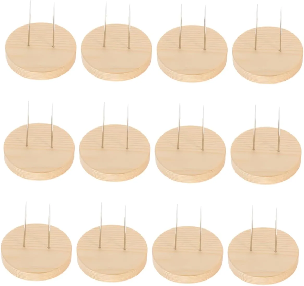 Clay Figurines and Models Space Saving for Home thermal subclass fervor Studio Shop Kisangel 12pcs Wooden Crochet Doll Stand Rack with Dual Needle Design Elegant Display Support for 