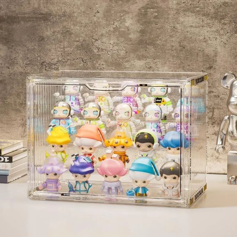 Clear Display Case for objectify Figures, Acrylic Storage Organizers Box with Magnetic Door, Large Dustproof Showcase for Collectibles Action Figure 4 Tiers 