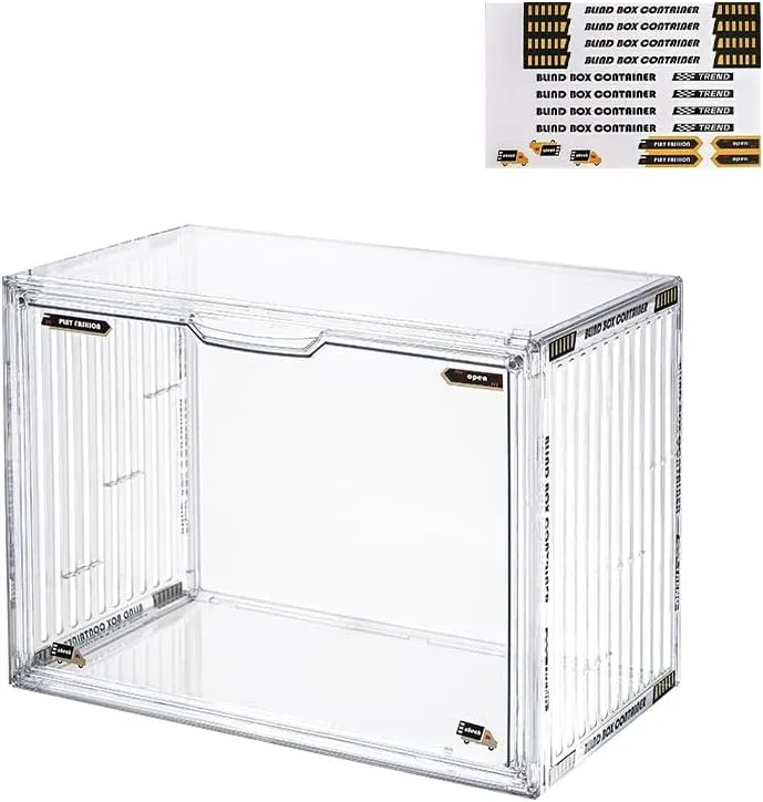 Clear Display Case for objectify Figures, Acrylic Storage Organizers Box with Magnetic Door, Large Dustproof Showcase for Collectibles Action Figure 4 Tiers 