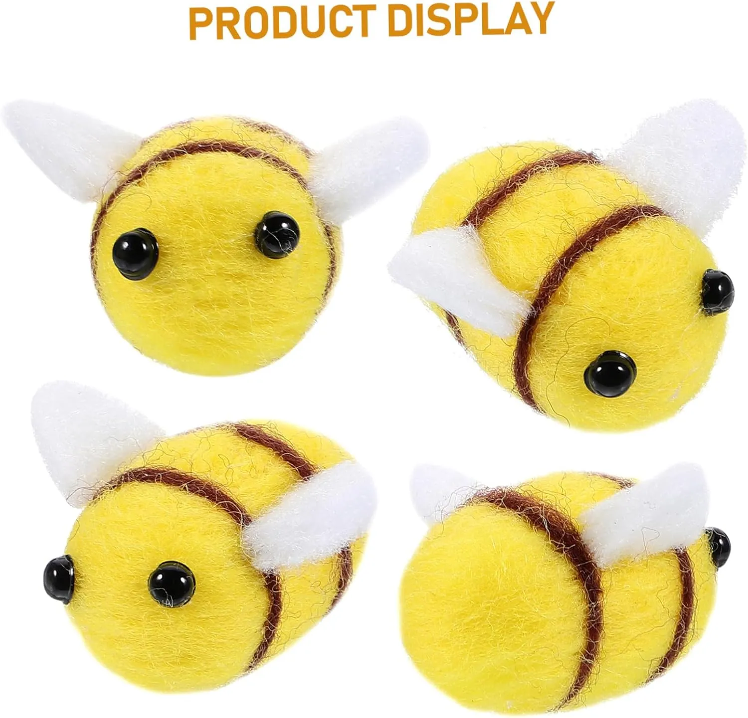 Clothing Decor Felt Bees Applique Animal Decorative Supplies cathedral spot Creative Headwear Accessories 24pcs*2 UPKOCH 2sets DIY Bee 