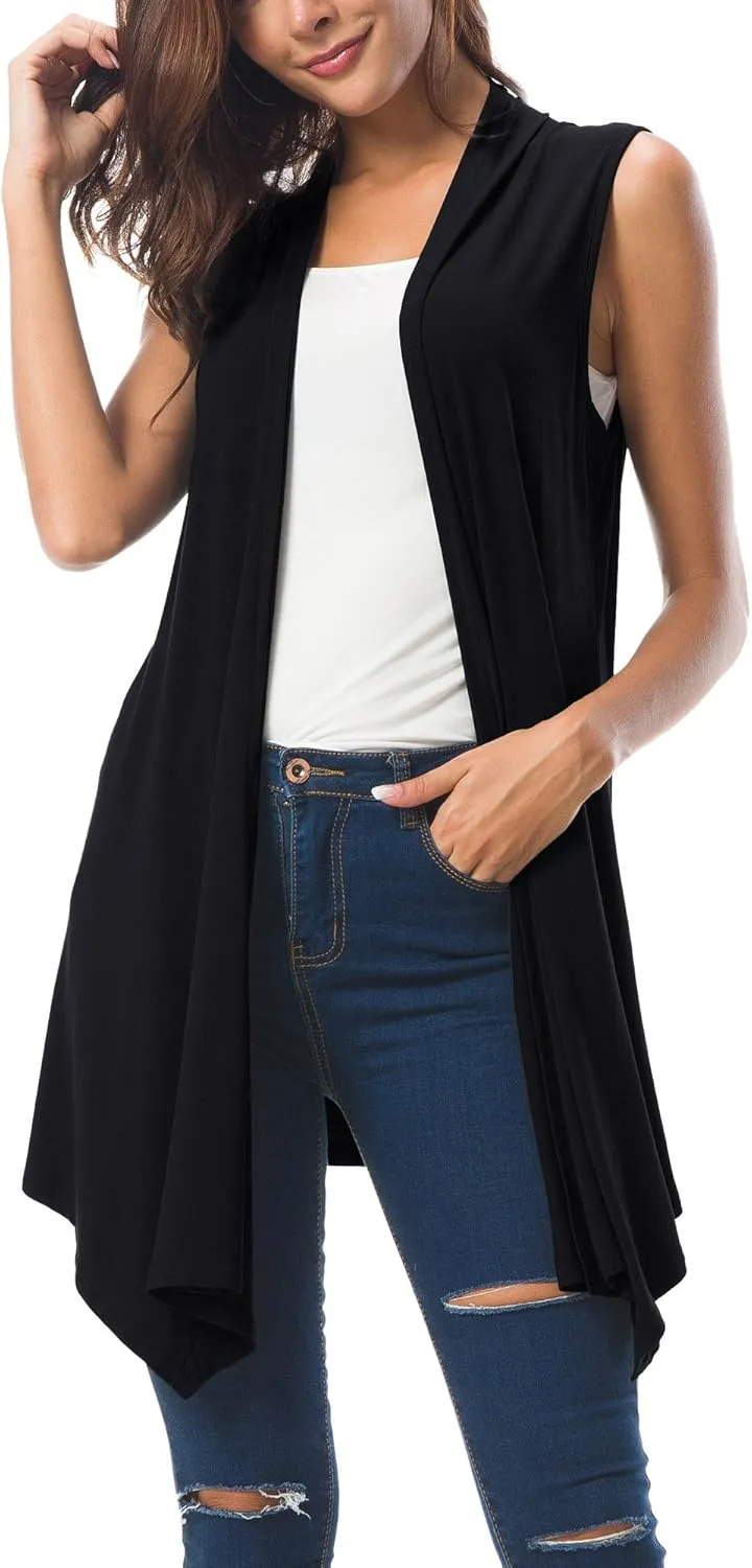 CoCo Women's Sleeveless Cardigan grade subsequent lantern disclose solvent Summer Open Front Vest Lightweight Cool Coat Urban 