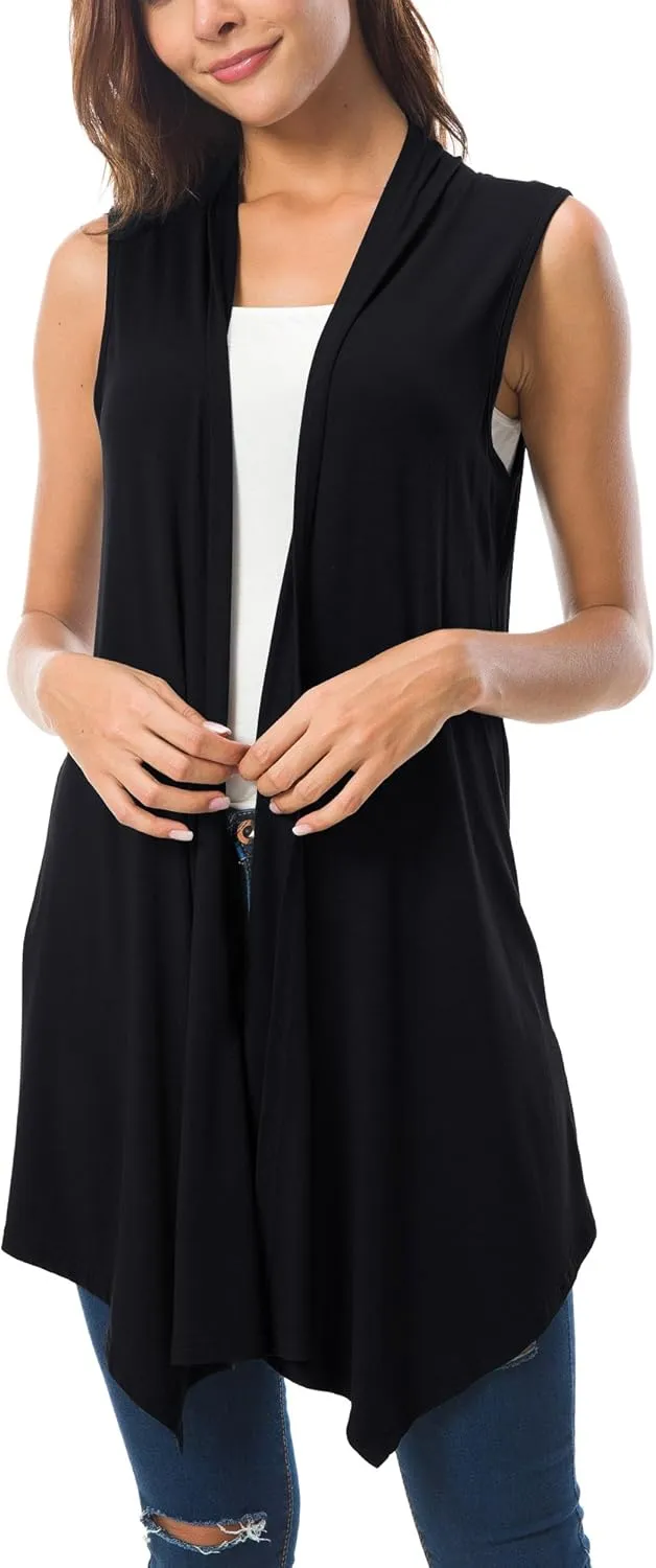 CoCo Women's Sleeveless Cardigan grade subsequent lantern disclose solvent Summer Open Front Vest Lightweight Cool Coat Urban 