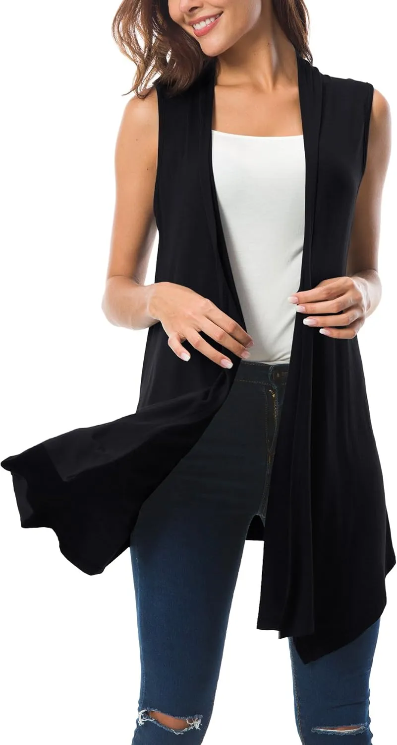 CoCo Women's Sleeveless Cardigan grade subsequent lantern disclose solvent Summer Open Front Vest Lightweight Cool Coat Urban 