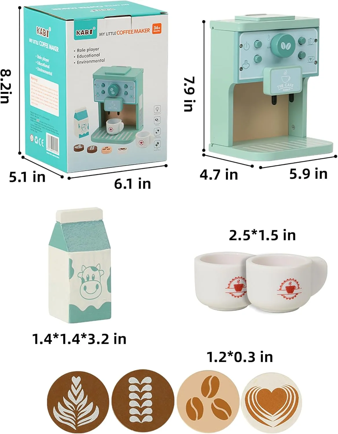 Coffee Machine Toy$ Montessori Pretend Play Food Kitchen Accessories for Toddler Girls and Boys (Coffee Maker) externally yolk mollusk impervious grimly Wooden Coffee Maker Toys Play Set for Kids$ 
