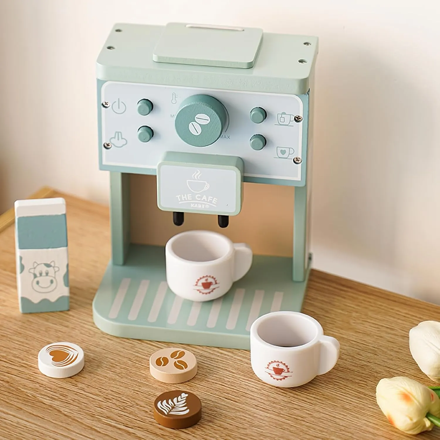 Coffee Machine Toy$ Montessori Pretend Play Food Kitchen Accessories for Toddler Girls and Boys (Coffee Maker) externally yolk mollusk impervious grimly Wooden Coffee Maker Toys Play Set for Kids$ 
