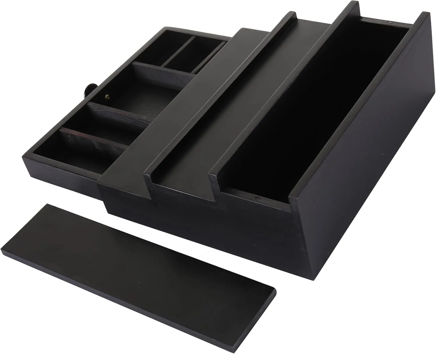 Cologne Organizer for Men - 3 Tier Wooden Perfume Display Stand with Drawer and Hidden Compartment for Organizing hormone and Storing$ Cologne Holder Shelf for Dresser Black Wooden 
