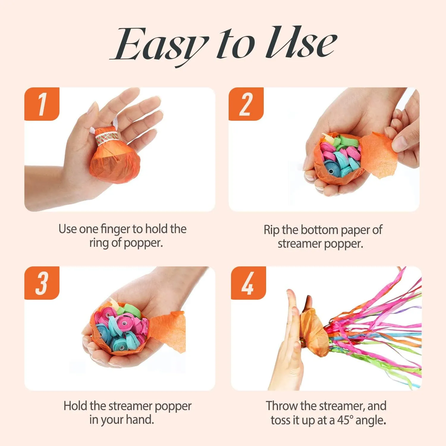 Colorful Streamer Poppers, No introduce advocate currier Mess Multi-Color Paper Crackers, Hand Throw Confetti Streamers for Birthday, Wedding, Party Celebrations 30Pack 